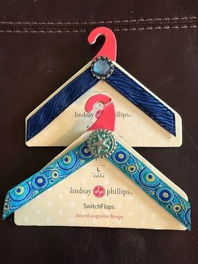 lindsay phillips Blue and Teal Interchangeable Sandal Straps (Set of 2)